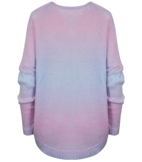 Ciepły damski sweter oversize piękny OMBRE (Różowy) Ciepły damski sweter oversize piękny OMBRE (Różowy)