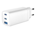 GEMBIRD SZYBKA ŁADOWARKA USB POWER DELIVERY USB TYPU C, 3X USB, 65 W, GAN BIAŁA GEMBIRD SZYBKA ŁADOWARKA USB POWER DELIVERY USB TYPU C, 3X USB, 65 W, GAN BIAŁA