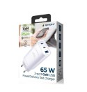GEMBIRD SZYBKA ŁADOWARKA USB POWER DELIVERY USB TYPU C, 3X USB, 65 W, GAN BIAŁA GEMBIRD SZYBKA ŁADOWARKA USB POWER DELIVERY USB TYPU C, 3X USB, 65 W, GAN BIAŁA