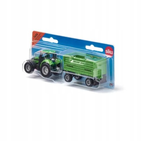 Siku Traktor Deutz-Fahr z przyczepą 2-osiową Fortuna model metal S1606 Siku Traktor Deutz-Fahr z przyczepą 2-osiową Fortuna model metal S1606