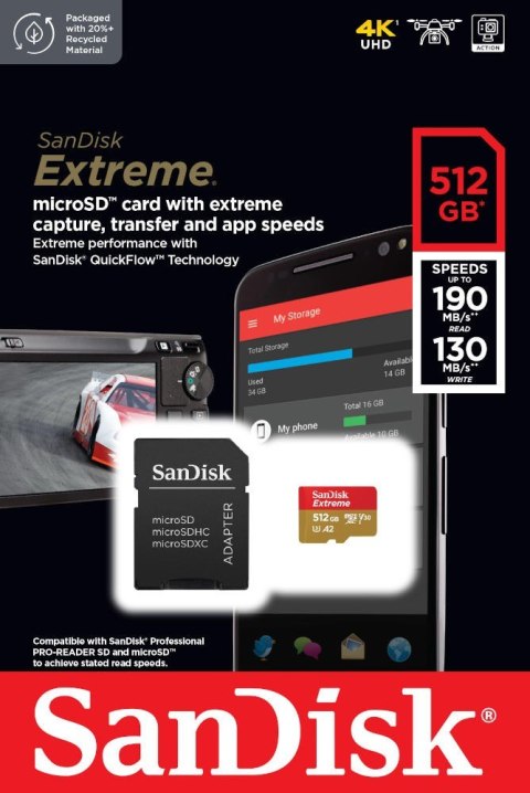 Karta pamięci SANDISK 512 GB Adapter SD Karta pamięci SANDISK 512 GB Adapter SD