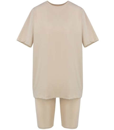 Komplet bawełniany t-shirt koszulka + krótkie legginsy SPIREL (Beżowy) Komplet bawełniany t-shirt koszulka + krótkie legginsy SPIREL (Beżowy)