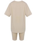 Komplet bawełniany t-shirt koszulka + krótkie legginsy SPIREL (Beżowy)