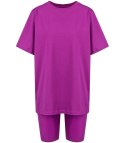 Komplet bawełniany t-shirt koszulka + krótkie legginsy SPIREL (Fioletowy)