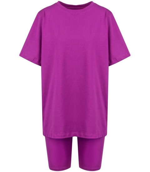 Komplet bawełniany t-shirt koszulka + krótkie legginsy SPIREL (Fioletowy) Komplet bawełniany t-shirt koszulka + krótkie legginsy SPIREL (Fioletowy)
