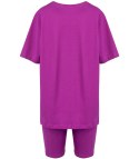 Komplet bawełniany t-shirt koszulka + krótkie legginsy SPIREL (Fioletowy)