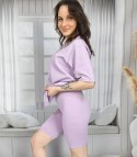 Komplet bawełniany t-shirt koszulka + krótkie legginsy SPIREL (Fioletowy) Komplet bawełniany t-shirt koszulka + krótkie legginsy SPIREL (Fioletowy)
