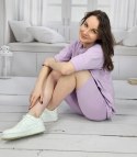 Komplet bawełniany t-shirt koszulka + krótkie legginsy SPIREL (Fioletowy) Komplet bawełniany t-shirt koszulka + krótkie legginsy SPIREL (Fioletowy)