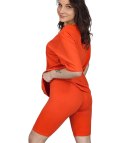 Komplet bawełniany t-shirt koszulka + krótkie legginsy SPIREL (Pomarańczowy)