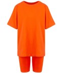 Komplet bawełniany t-shirt koszulka + krótkie legginsy SPIREL (Pomarańczowy)