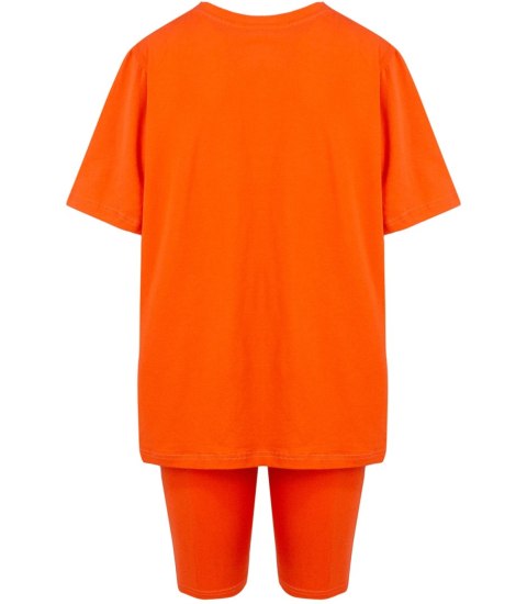 Komplet bawełniany t-shirt koszulka + krótkie legginsy SPIREL (Pomarańczowy) Komplet bawełniany t-shirt koszulka + krótkie legginsy SPIREL (Pomarańczowy)