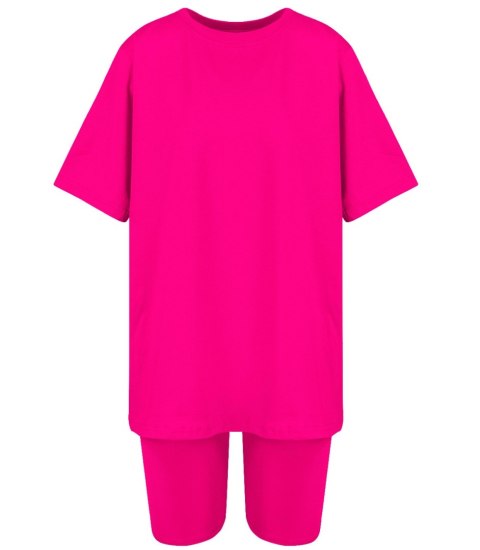 Komplet bawełniany t-shirt koszulka + krótkie legginsy SPIREL (Różowy) Komplet bawełniany t-shirt koszulka + krótkie legginsy SPIREL (Różowy)