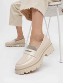 Damskie Lakierowane Mokasyny LUCENTE BEIGE - 39 Damskie Lakierowane Mokasyny LUCENTE BEIGE - 39