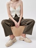 Damskie Lakierowane Mokasyny LUCENTE BEIGE - 39 Damskie Lakierowane Mokasyny LUCENTE BEIGE - 39