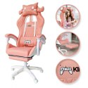 Fotel gamingowy Bunny Gamer obrotowy z podnóżkiem KIDS ZONE KO27R Fotel gamingowy Bunny Gamer obrotowy z podnóżkiem KIDS ZONE KO27R