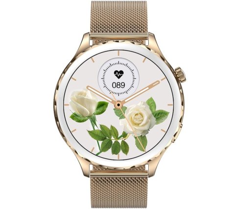 Smartwatch Damski Rubicon RNCF02-2 Złoty + Pasek Różowy Smartwatch Damski Rubicon RNCF02-2 Złoty + Pasek Różowy