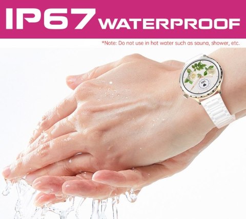 Smartwatch Damski Rubicon RNCF02-2 Złoty + Pasek Różowy Smartwatch Damski Rubicon RNCF02-2 Złoty + Pasek Różowy