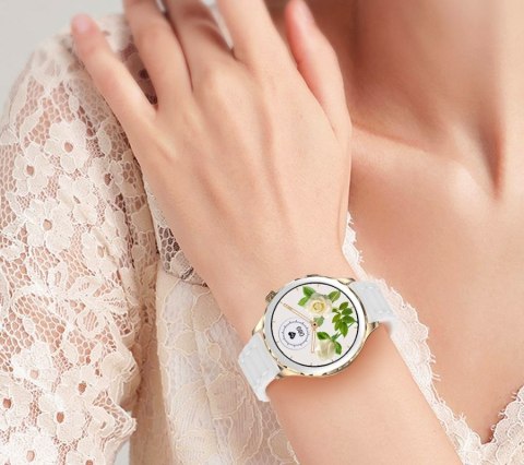 Smartwatch Damski Rubicon RNCF02-2 Złoty + Pasek Różowy Smartwatch Damski Rubicon RNCF02-2 Złoty + Pasek Różowy