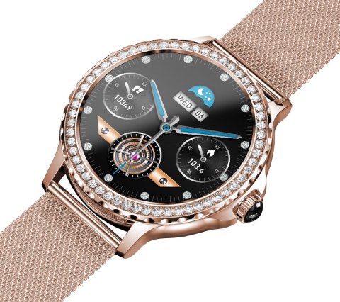 Smartwatch Damski Rubicon RNCF19-1 Różowe Złoto Bransoleta + Pasek Smartwatch Damski Rubicon RNCF19-1 Różowe Złoto Bransoleta + Pasek