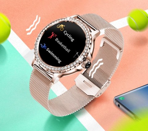 Smartwatch Damski Rubicon RNCF19-1 Różowe Złoto Bransoleta + Pasek Smartwatch Damski Rubicon RNCF19-1 Różowe Złoto Bransoleta + Pasek