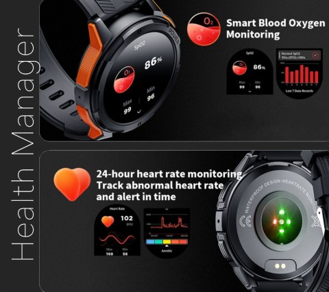 Smartwatch Męski Rubicon RNCF26-1 BLACK Smartwatch Męski Rubicon RNCF26-1 BLACK