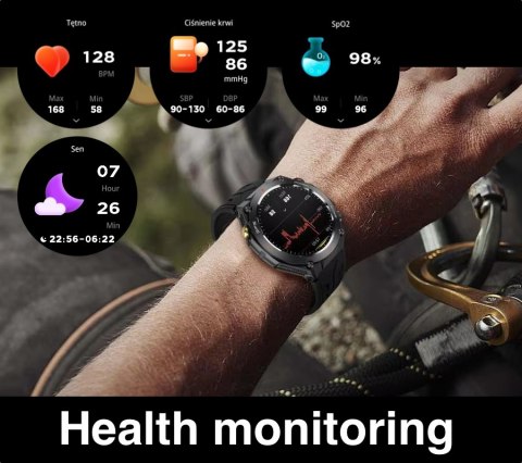 Smartwatch Męski Rubicon RNCF37-1 GPS BLACK Smartwatch Męski Rubicon RNCF37-1 GPS BLACK