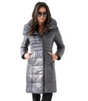 Długi elegancki pikowany płaszcz damski ocieplany AMELIA (Fioletowy) Długi elegancki pikowany płaszcz damski ocieplany AMELIA (Fioletowy)