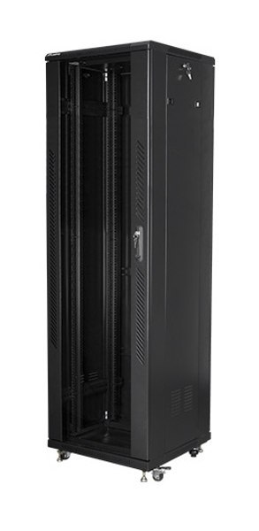 Szafa jednosekcyjna, zamykana na zamek Lanberg FF01-6642-12B (42U; 19''; 2050mm / 600mm / 600 mm; stojąca; Pełne, Szklane; 800 k Szafa jednosekcyjna, zamykana na zamek Lanberg FF01-6642-12B (42U; 19''; 2050mm / 600mm / 600 mm; stojąca; Pełne, Szklane; 800 k