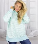Damska bluza z kapturem w paski oversize CANDY STRIPES (Niebieski) Damska bluza z kapturem w paski oversize CANDY STRIPES (Niebieski)