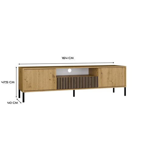 SZAFKA RTV KAMARO 160 DĄB ARTISAN Front ryflowany + Klasyczny SZAFKA RTV KAMARO 160 DĄB ARTISAN Front ryflowany + Klasyczny