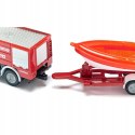 Siku Straż pożarna Unimog z łodzią model metal S1636 Siku Straż pożarna Unimog z łodzią model metal S1636