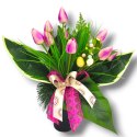 WIOSENNY BUKIET WKŁAD DO WAZONU FLAKONU NA GRÓB CMENTARZ STROIK KWIATY TULIPANY WIOSENNY BUKIET WKŁAD DO WAZONU FLAKONU NA GRÓB CMENTARZ STROIK KWIATY TULIPANY