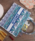 Duża kolorowa torba shopperka z napisem AMOUR (Wielokolorowy)