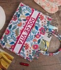 Duża kolorowa torba shopperka z napisem DOLCE VITA (Wielokolorowy)