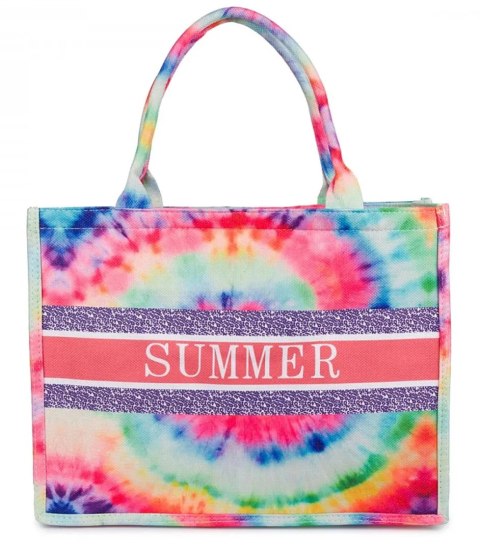 Duża torba shopperka z napisem SUMMER (Wielokolorowy)