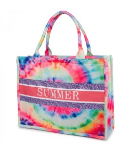 Duża torba shopperka z napisem SUMMER (Wielokolorowy)