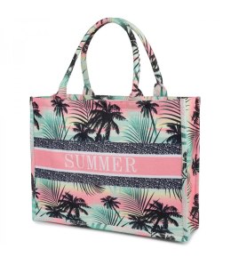 Duża torba shopperka z napisem SUMMER (Wielokolorowy)