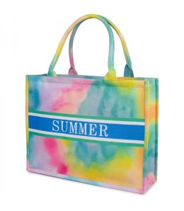 Duża torba shopperka z napisem SUMMER (Wielokolorowy)