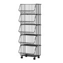 Fünfstufiges Regal auf Rädern, Metall, Körbe, XXL 99x41x29cm SZ26