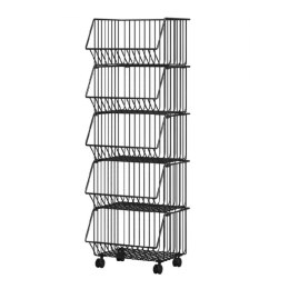 Fünfstufiges Regal auf Rädern, Metall, Körbe, XXL 99x41x29cm SZ26