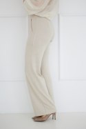 Spodnie Damskie Model M419/D Jodełka/Beige/Lurex - La Aurora - 40 Spodnie Damskie Model M419/D Jodełka/Beige/Lurex - La Aurora - 40