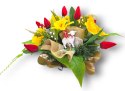 WIELKANOCNY STROIK NA POMNIK KWIATY NA GRÓB TULIPANY ŻONKILE BARANEK WIELKANOCNY STROIK NA POMNIK KWIATY NA GRÓB TULIPANY ŻONKILE BARANEK