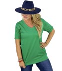 Bluzka koszulka t-shirt z dekoltem w serek i rękawem 1/2 MIRABEL (Zielony)