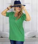 Bluzka koszulka t-shirt z dekoltem w serek i rękawem 1/2 MIRABEL (Zielony)