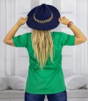 Bluzka koszulka t-shirt z dekoltem w serek i rękawem 1/2 MIRABEL (Zielony)