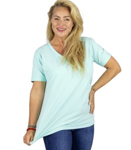 Bluzka koszulka t-shirt z dekoltem w serek i rękawem 1/2 MIRABEL (Zielony)