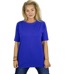 Bluzka koszulka t-shirt z okrągłym dekoltem i rękawem 1/2 EVELINA (Niebieski)