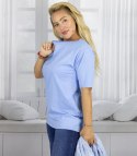 Bluzka koszulka t-shirt z okrągłym dekoltem i rękawem 1/2 EVELINA (Niebieski)