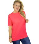 Bluzka koszulka t-shirt z okrągłym dekoltem i rękawem 1/2 EVELINA (Różowy)