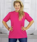 Bluzka koszulka t-shirt z okrągłym dekoltem i rękawem 1/2 EVELINA (Różowy)